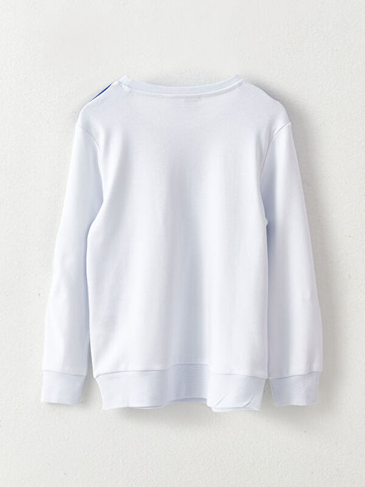 Bisiklet Yaka Mickey Mouse ve Donald Duck Bask?l? Uzun Kollu Erkek ?ocuk Ti??rt - Waikiki фото 2