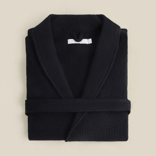 Халат вафельный женский SL HOME: Basic «Дарк Маре», размер S, хлопок 100%, чёрный