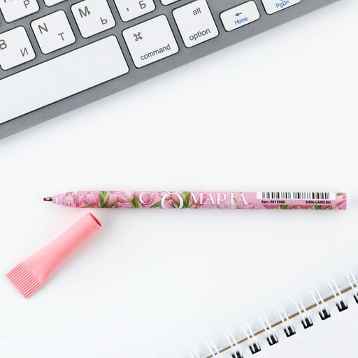 Цена за 10 шт. Ручка шариковая, синяя паста, эко 1.0 мм С 8 марта - Artfox фото 2