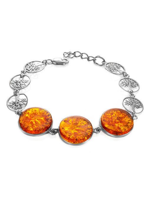 Изящный браслет Бельтайн с натуральным янтарём