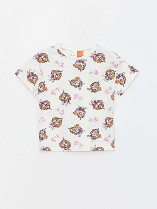 Bisiklet Yaka Paw Patrol Bask?l? K?sa Kollu K?z Bebek Ti??rt - Waikiki фото 3