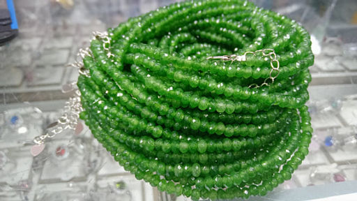 Бусы из граненного камня Хризолит 4мм 45см