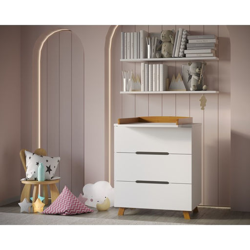 Комод пеленальный ИНКАНТО Anniken LUX 800/3, белый/бук - Simaland фото 3