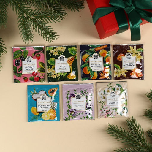 Подарочный чай С новым годом ассорти, 12, 6 г (7 пакетиков х 1,8 г). - Фабрика счастья фото 2