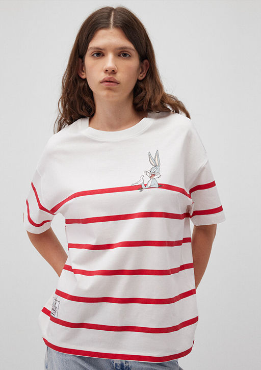 Bugs Bunny Bask?l? K?rm?z? Tisort