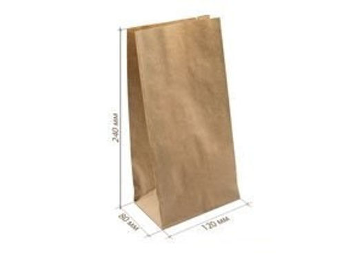 4001M Бумажный крафт пакет без ручек, с прямоугольным дном 120*80*250 мм