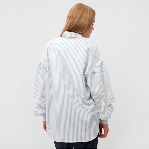 Рубашка женская в полоску MINAKU: Casual Collection, размер 50, белая