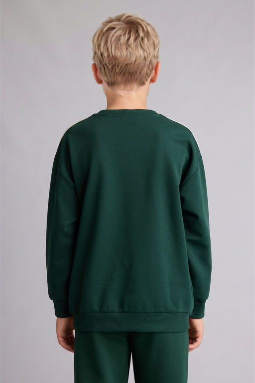 Regular Pamuklu Fit Bask_l_ Sweatshirt Erkek _ocuk - Defacto фото 5