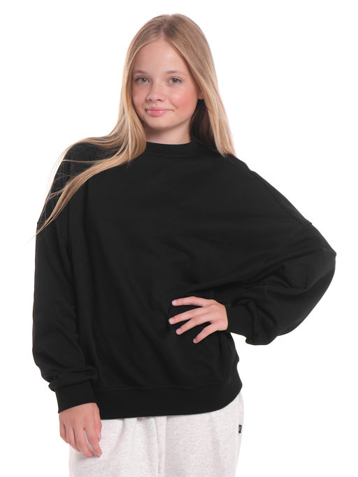 Толстовка оверсайз для девочки 22-2017 черный - Mini maxi фото 6