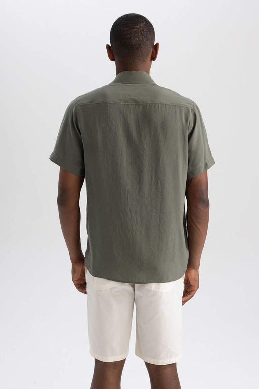 Рубашка из поплина с коротким рукавом Relax Fit - Defacto фото 6