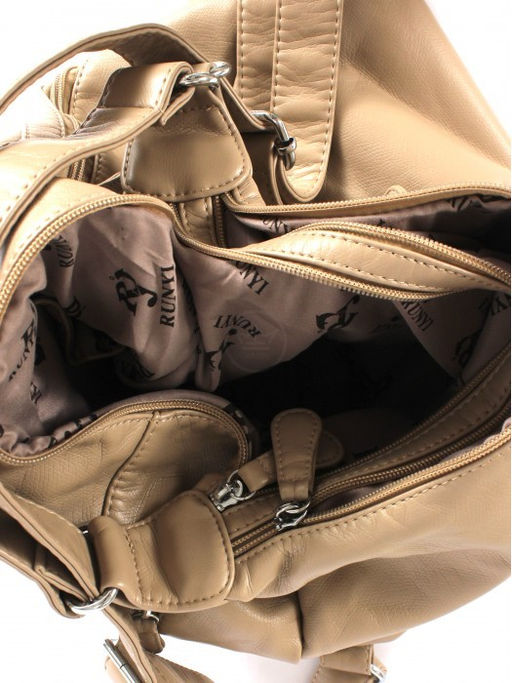 Сумка женская искусственная кожа Guecca-1673 (рюкзак-change), 2отд, бежевый SALE 264961 - Adelia фото 7