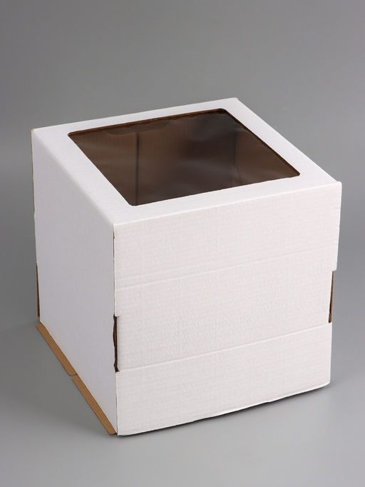 Коробка для торта, кондитерская, белая, с окном 30×30×30 см Набор 5 шт.