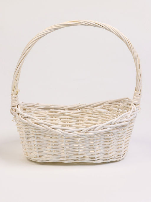 Корзина плетёная для хранения, ива, овальная, белая, набор 4 шт.