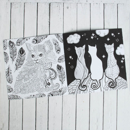 Цена за 2 шт. Раскраска - антистресс, альбом Котонастроение, 20 стр.