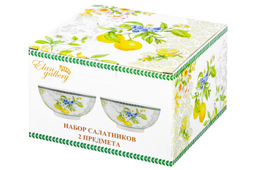 Набор 2 салатников 15*15*7 см 700 мл Лимоны NEW BONE CHINA - Elan gallery фото 11
