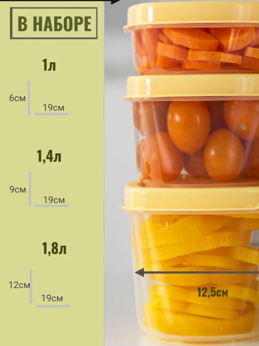 Набор контейнеров №3 (3 шт) Бр.0.25