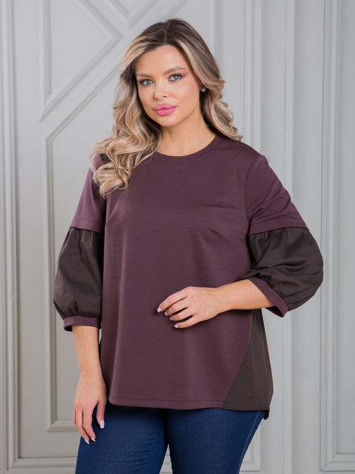 Блузка 1319 шоколадный - Novita фото 2