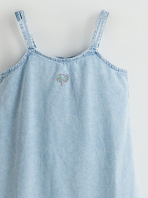 Nak?? Detayl? K?z ?ocuk Jean Elbise