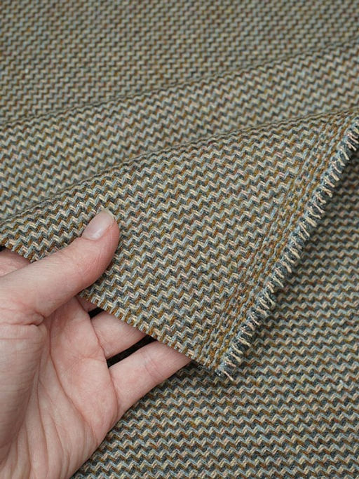 Шерсть пальтово-костюмная Твид цв.Коричневый/серый/песочный, ш.1.5м, шерсть-50%, п/э-50%, 380гр/м.кв - Купава фото 11
