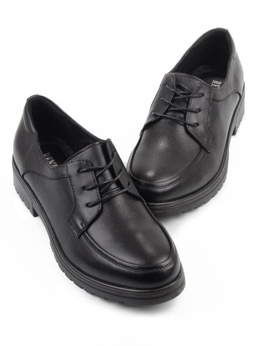 03-DYL85-1 BLACK Полуботинки женские (натуральная кожа)