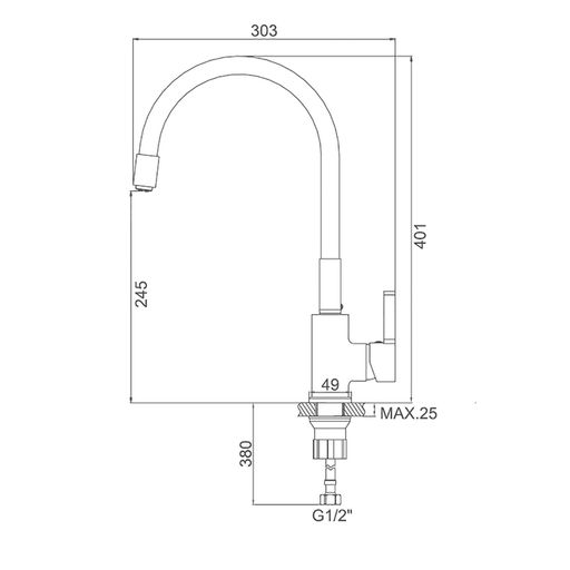 Смеситель для кухни Accoona A9890T, однорычажный, с силиконовым изливом, серый/хром