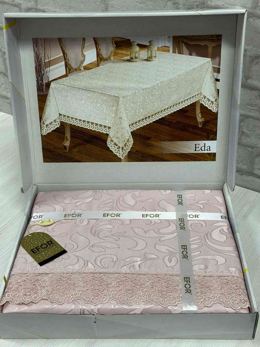 Скатерть EFOR EDA 160*220 прямоугольная пудровый PUDRA