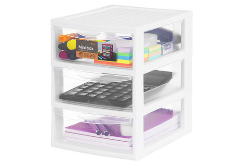 Органайзер 3-х секционный 25*19,5*26 см, белый/прозрачный (модель 596) - Elan gallery фото 4