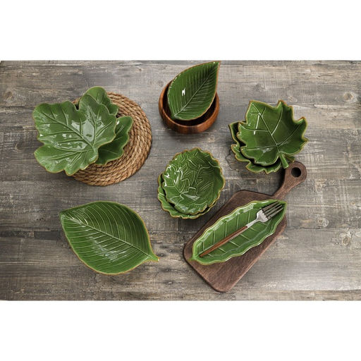 Салатник Доляна «Лист», 270 мл, 13.8×12.4 см, цвет зелёный