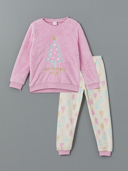 Bisiklet Yaka K?z ?ocuk Pijama Tak?m?