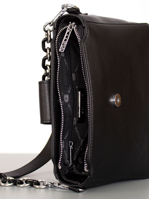 LACCOMA сумка Y1444-черный натуральная кожа полиэстр  фото 4