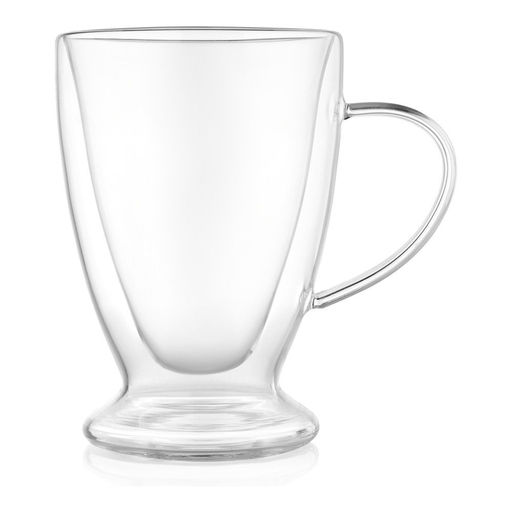 Кружка стеклянная для кофе и гляссе с двойными стенками Glase, 0.3 л, цвет прозрачный - Walmer фото 2