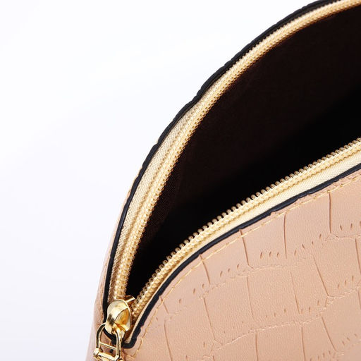 Сумка женская кросс-боди на молнии, 23×9.5×18 см, бежевая