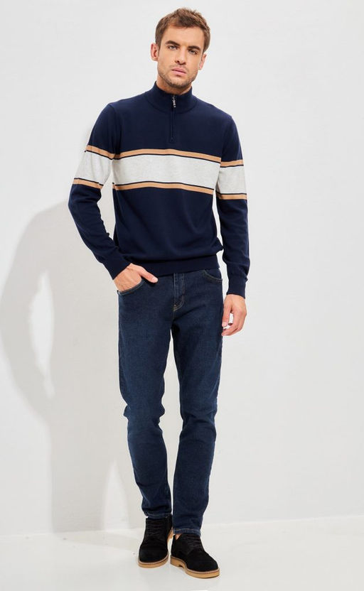 Джемпер P321-15222 navy-ochre - Primm фото 3