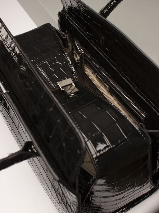 LACCOMA сумка НИ0621-черный натуральная кожа хлопок фото 4