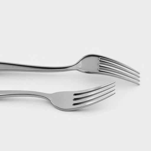 Цена за 2 шт. Вилка пластиковая одноразовая, 19 см, цвет металлик, 6 шт./уп