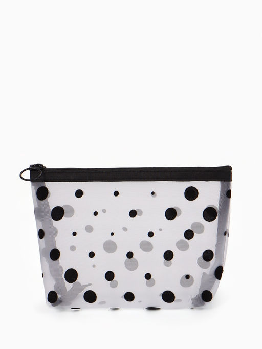 Косметичка дор Горох, сетка 17*6,5*13,5, отд на молнии, белый