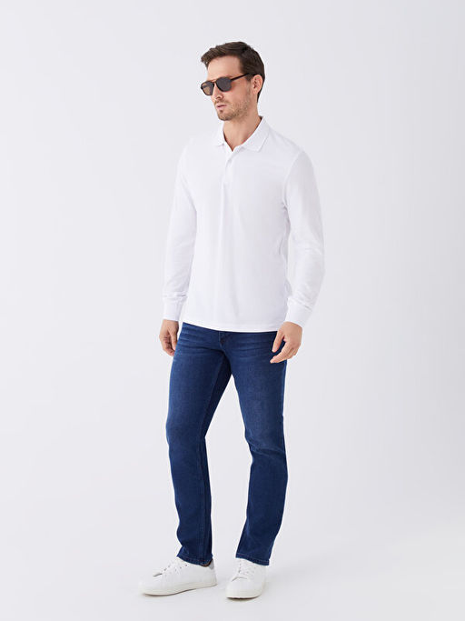 Polo Yaka Uzun Kollu Erkek Sweatshirt