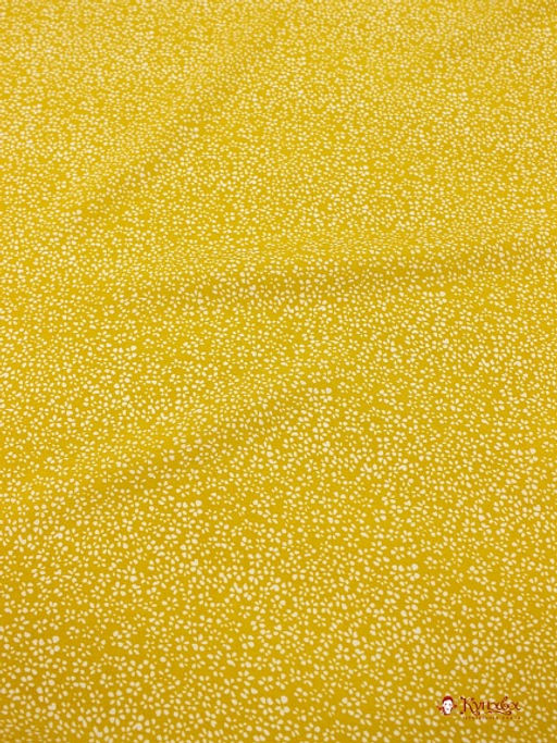 Штапель Мелкая цветочная рябь на желтой горчице, ш.1.44м, вискоза-100%, 90гр/м.кв - Купава фото 9