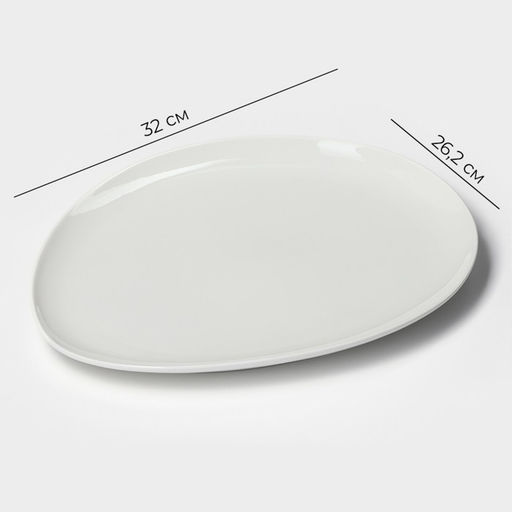 Блюдо Magistro Бланш, d=32 см, фарфор, белое  фото 2