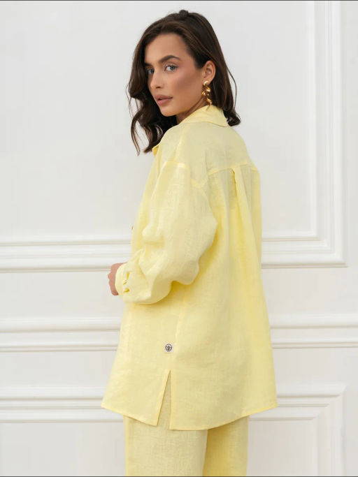 Рубашка женская Лён Белый - Modamica фото 22