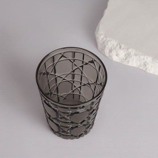 Цена за 2 шт. Подставка для хранения косметики «Хрусталь», d=8.5×11 см, прозрачная, чёрная