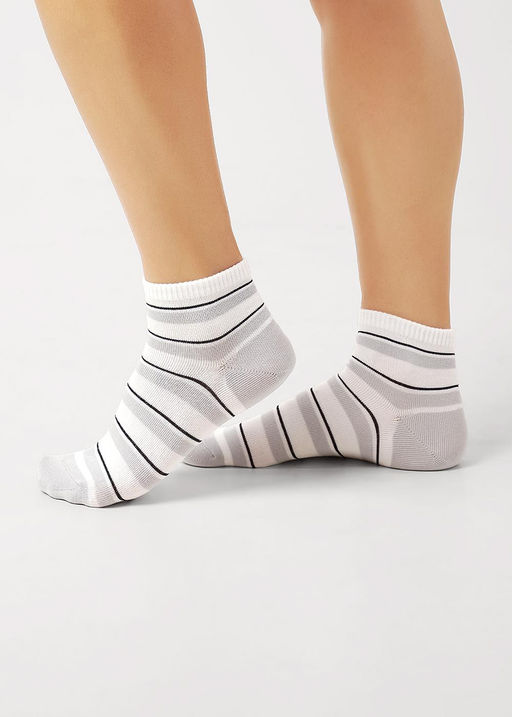 CLE Носки жен.Д5503 fashion база хл+эл белый/св.серый