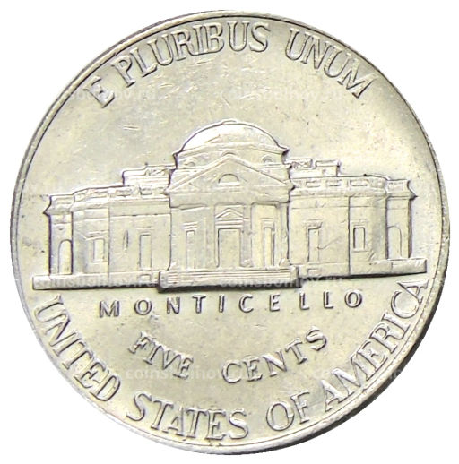 Монета 5 центов 1997 года D США