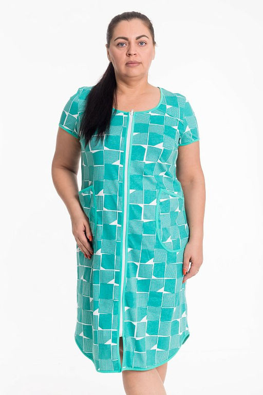 Халат М31968бм белый/ментол - Елена фото 5