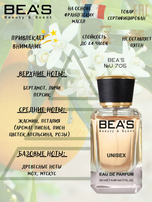 Парфюм Beas 50 ml U 705  unisex  фото 2