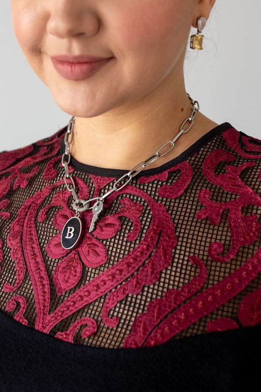 Джемпер АА-71 черно-бордовый