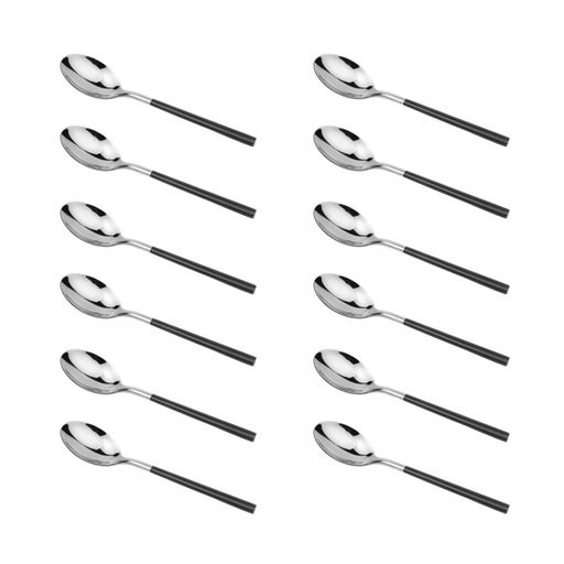 Ложка столовая 12шт. МОНИКА БЛЭК 6,5мм, 19,5 см арт. КТ-049Ч-ЛС-1