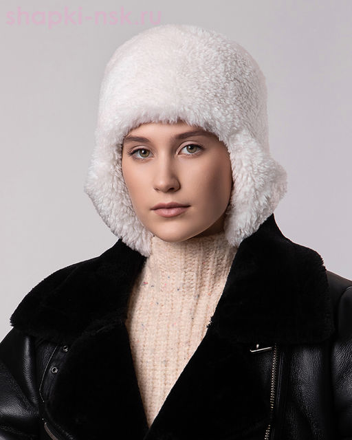 Элла LevelPro макси шеврон экомех альпака Ушанка женская флис