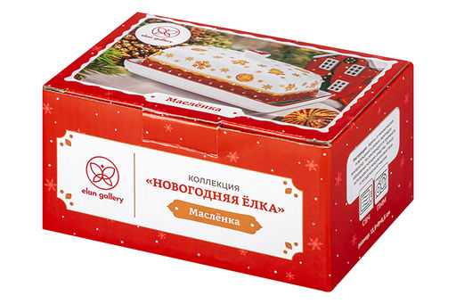Масленка 13,5*9*6,5 см Новогодняя ёлка красный узор NEW BONE CHINA - Elan gallery фото 15