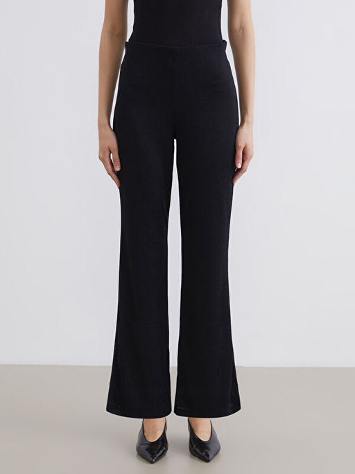 Beli Lastikli Parlak G?r?n?ml? Kad?n Pantolon